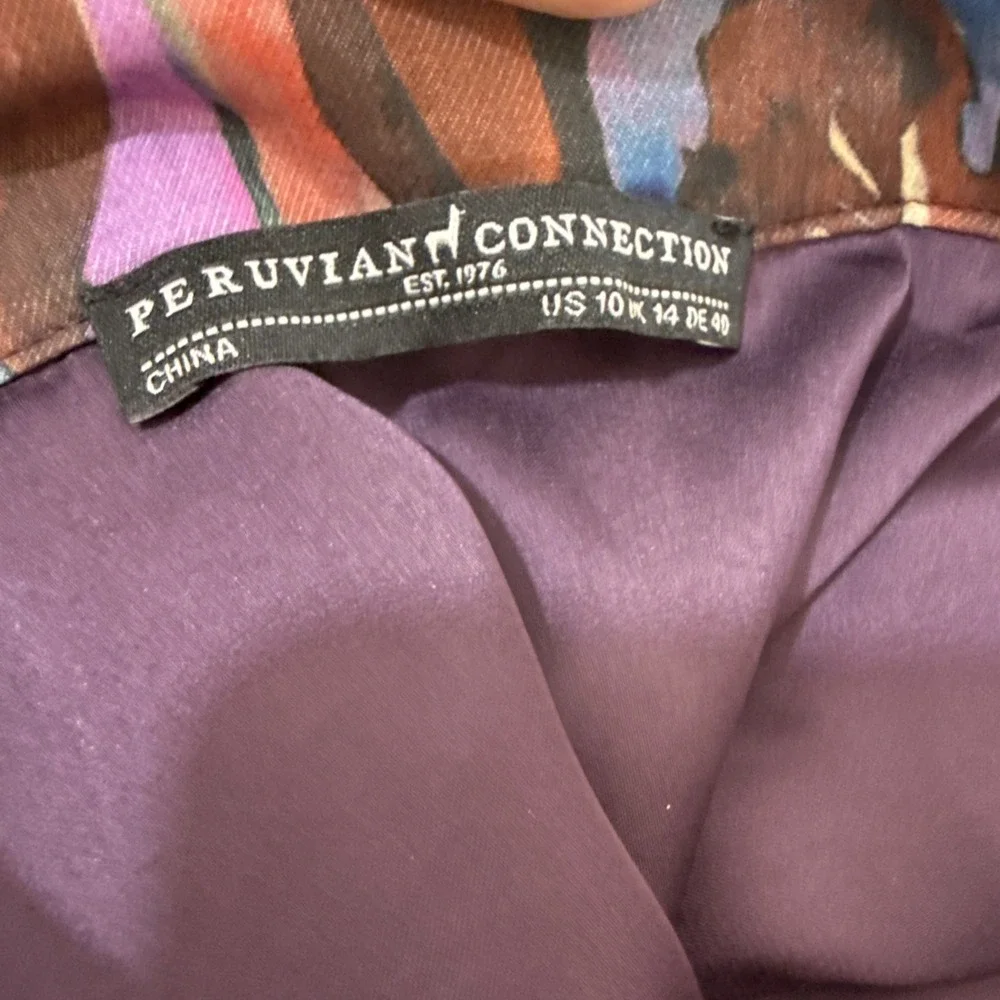 Peruvian Connection Pleated Skirt 10 Fall Dark Fairy Purple Lined Pockets A Line